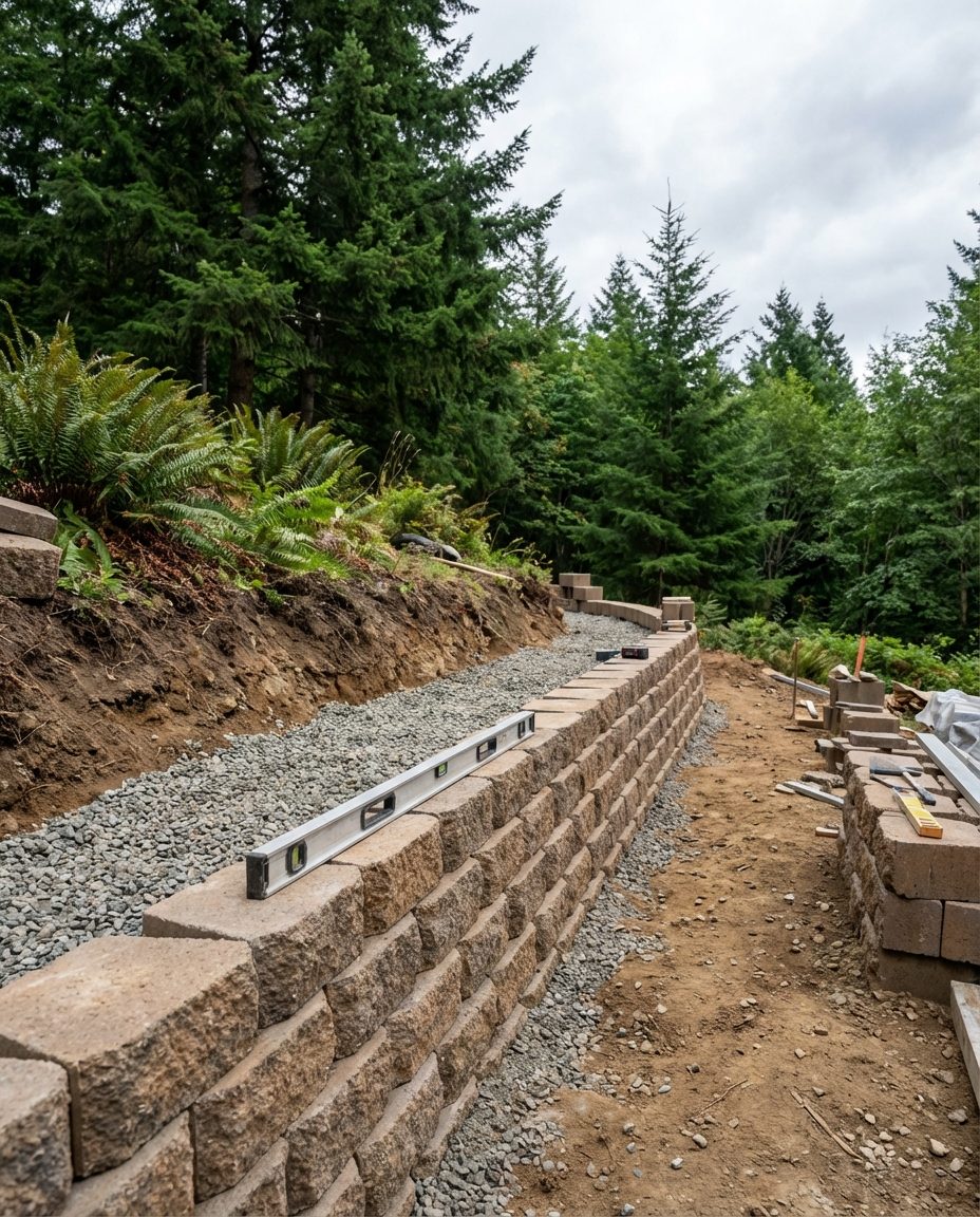 Retaining wall construction