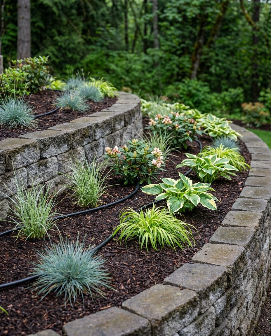 Landscape planting and irrigation