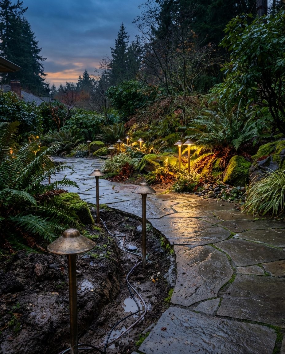 Landscape lighting installation