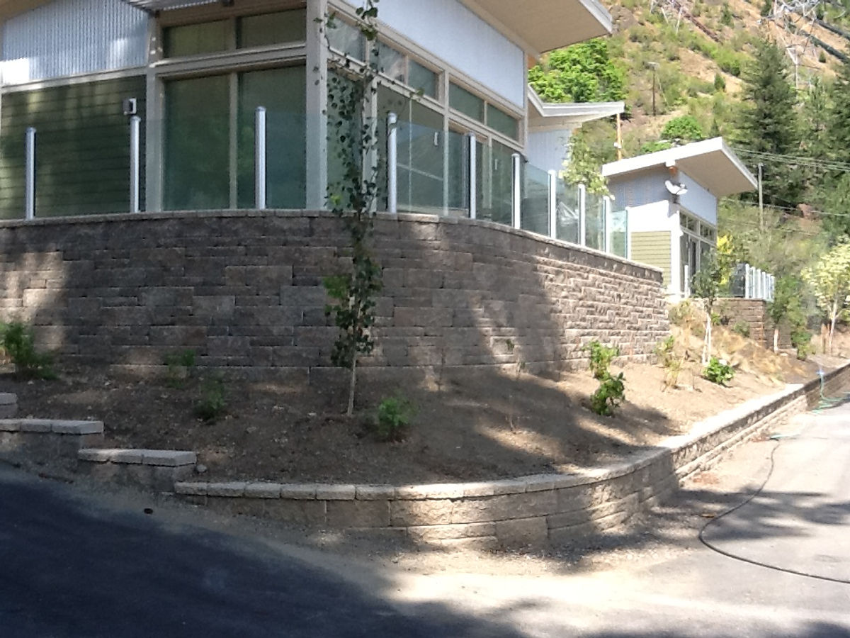 BC Hydro Bridge River Project retaining walls by Deerwood Landscaping